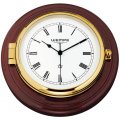  Ship clock brass in mahogany wood