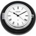  Ship clock chrome plated on black wooden board