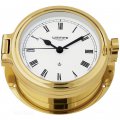 WEMPE Porthole Clock 140mm Ø (CUP Series) Porthole clock brass with Roman numerals