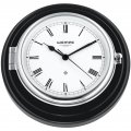 WEMPE Ship Clock 210mm Ø (SKIPPER Series) Ship clock chrome plated on black wooden board