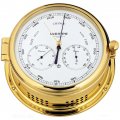  Barometer with thermometer/hygrometer brass with white clock face