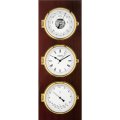 WEMPE Quartz Clock with Thermometer/Hygrometer Combination (ELEGANCE Series) Quartz clock with barometer and thermometer/hygrometer in mahogany wood