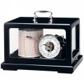  Drum barograph chrome plated in black wooden enclosure
