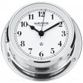 WEMPE Yacht Clock 110mm Ø (SKIFF Series) Yacht clock chrome plated with Arabic numerals