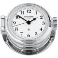 WEMPE Porthole Clock 120mm Ø (NAUTICAL Series) Porthole clock chrome plated with Arabic numerals on white clock face